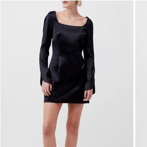French Connection long sleeve satin mini dress - size 4